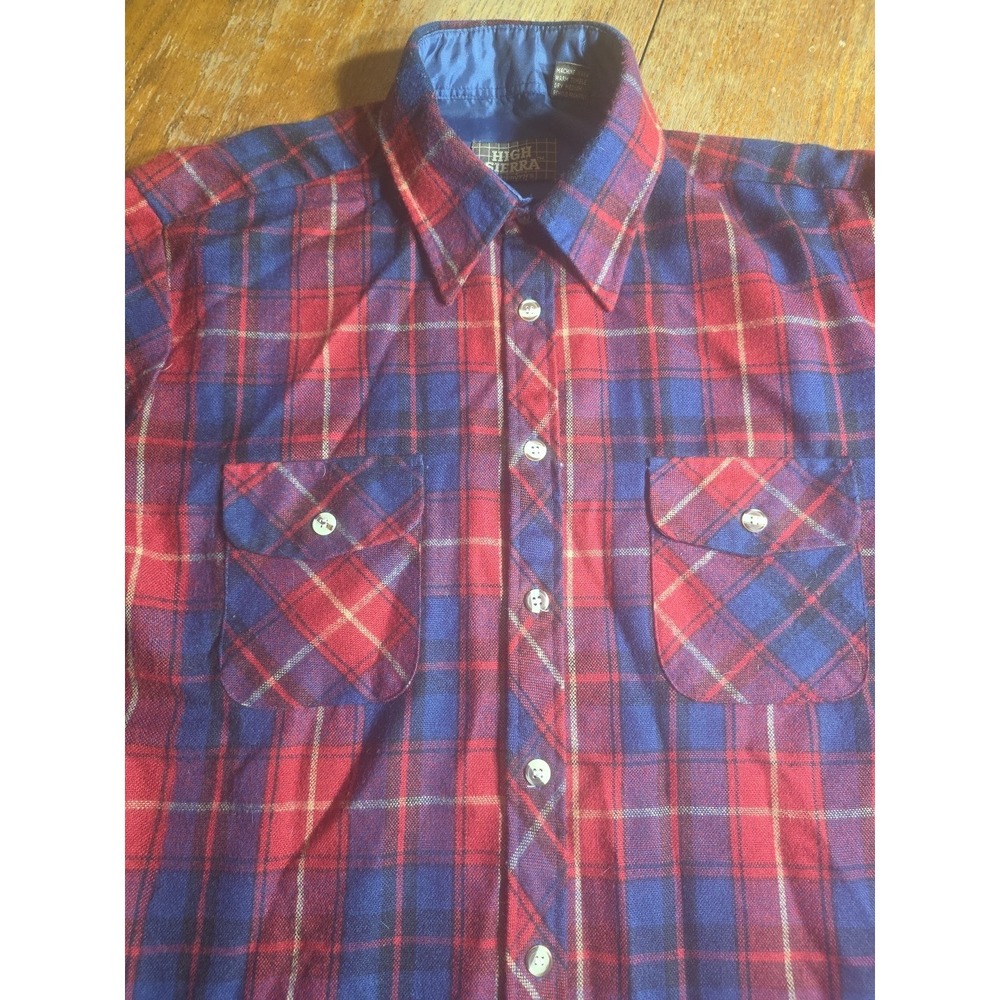Vintage High Sierra Shacket Mens‎ Large Red Plaid 90s Mervyns